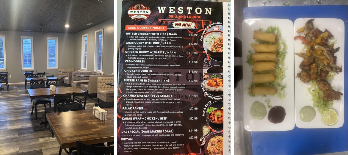 Weston Grill And Lounge Menu