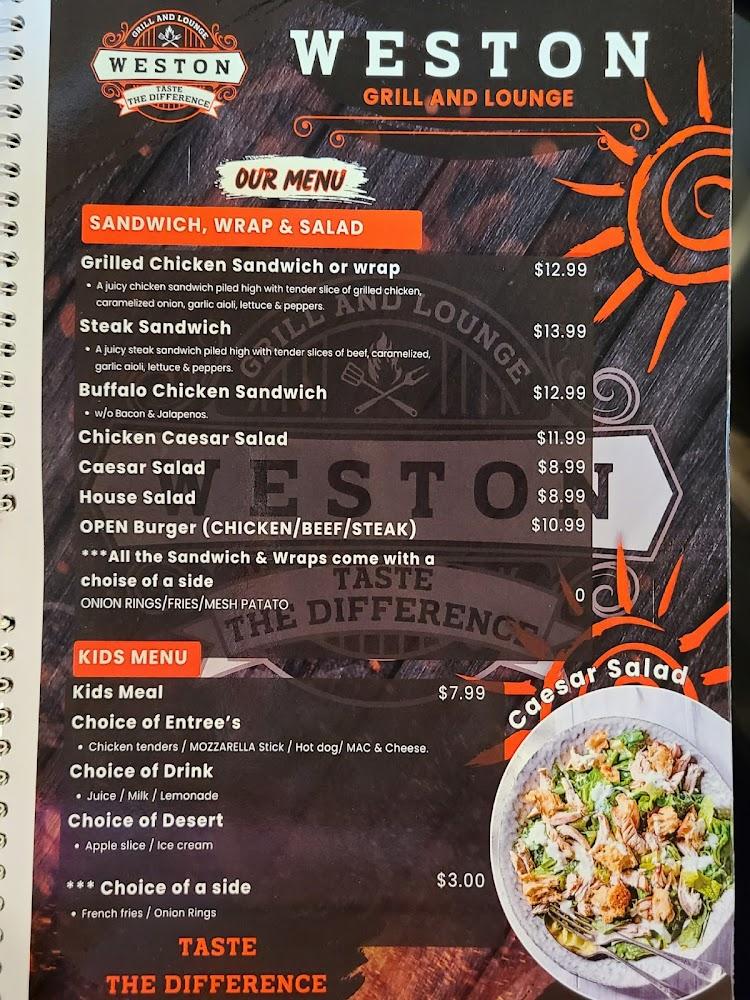 Weston Grill And Lounge Menu image 2